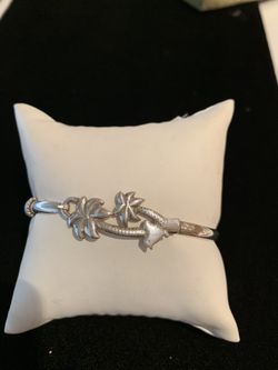 Silver palm tree bracelet