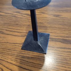 Pottery Barn Black metal candle base square, single