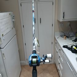 Baitcasting Rod And Reel Combo. Ready To Fish. 