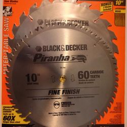 10 Inch Piranha Table Saw Blades (2) Black & Decker - NEW