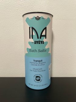 Ina By Ayeya Salts Bath Tranquil 24 oz NEW Bergamot Lavender Lemon Shea Butter