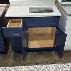 36" Navy Shaker Bathroom Vanities