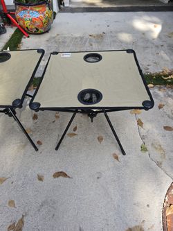 2 Alpine Design Portable Camping Side Tables 19"x19"