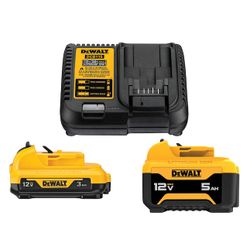 New DEWALT 12V 3Ah + 5Ah Batteries & Charger
