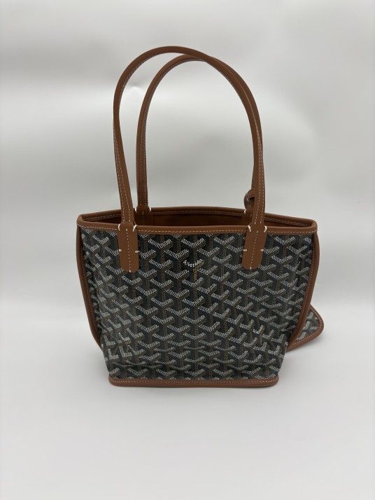 Goyard Black Reversible Mini Anjou in Brown
