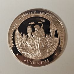 D-Day Assault On Europe 1975 Solid Bronze Medal
