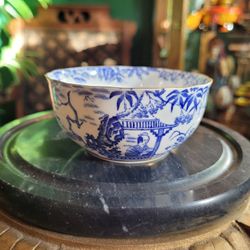 Vintage ROYAL CROWN DERBY Blue Mikado Open Sugar Dish Bowl