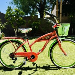 24” Girls Women Beach Cruiser Bike