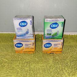 4 Pack 3 Bar Soap Dial (1 White/1 Mountain Fresh/2 Gold)