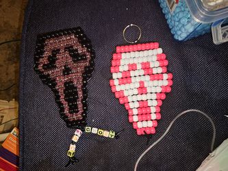(2) HandMade Ghost Face KeyChains