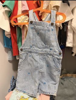 Zara Toddler Boy Girl Denim Overalls 2-3 Year 