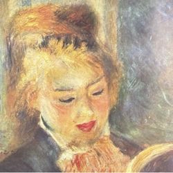 GIRL READING, 1876 Artist Pierre-Auguste Renoir Fine Art Print 1950’s Vintage Original Yugoslavia Printed Antique Collectible Impressionist Ephemera