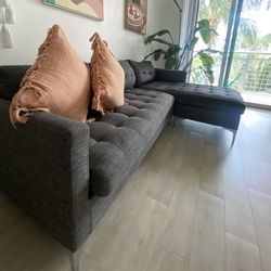 Sectional Sofa In Dark Grey