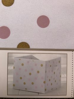 New polka dot canvas folding bin