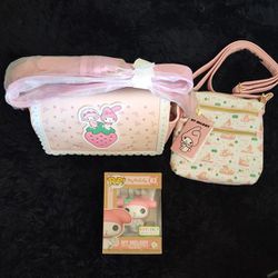 Loungefly Sanrio My Melody Allover Print Crossbody Bag New with Tags


