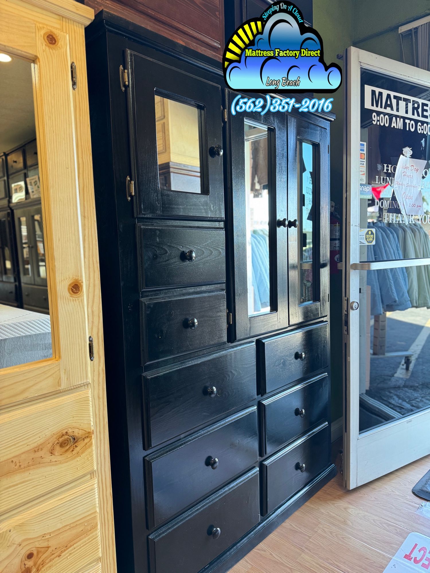 Black Pinewood Closet Wardrobe Dresser New Mirror Bonito Black Pinewood Closet Wardrobe Dresser New Mirror Bonito