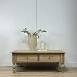 LARGE Vintage Solid Wood Coffee Table 