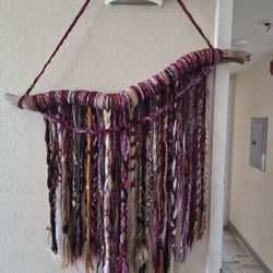 Wall Decor Home Decor Art Knit Maroon