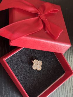 14k real gold clover cz ring 