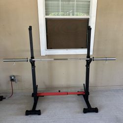 Cap adjustable squat rack & 6ft Olympic Barbell $150 “new”   