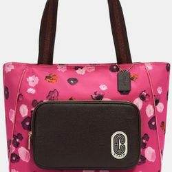 Coach Cort Floral Tote With Make Up Bag