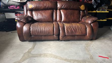 Leather love seat