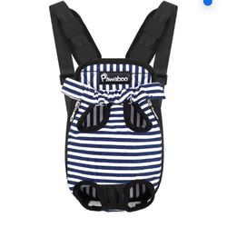 Pawaboo pet carrier white and blue stripes