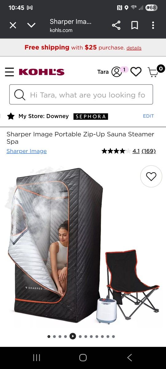 Sharper Image Portable Zip Up Sauna Steamer Spa