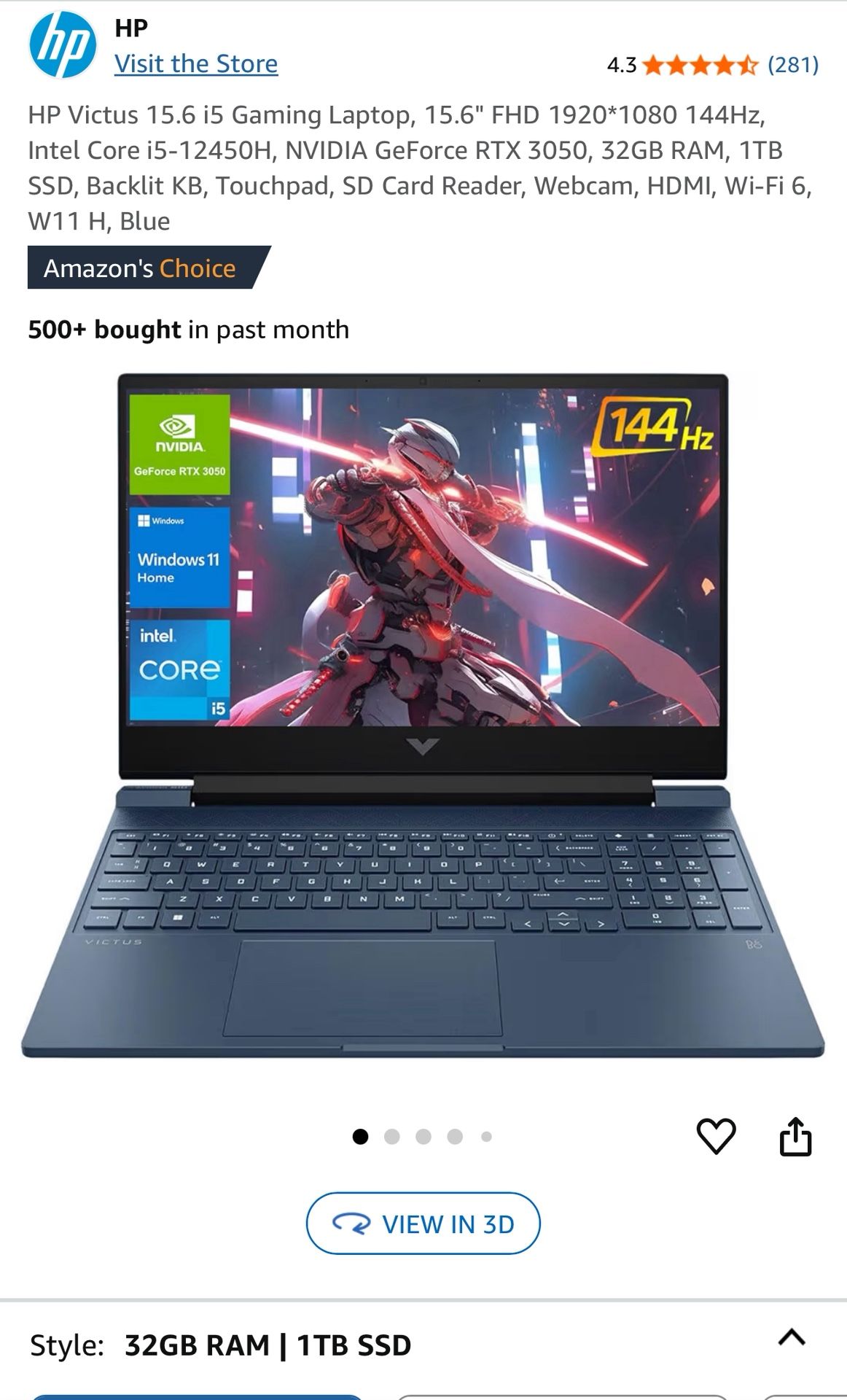 HP VICTUS 15.6 I5 Gaming Laptop