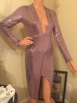 Rose gold sequins party dress