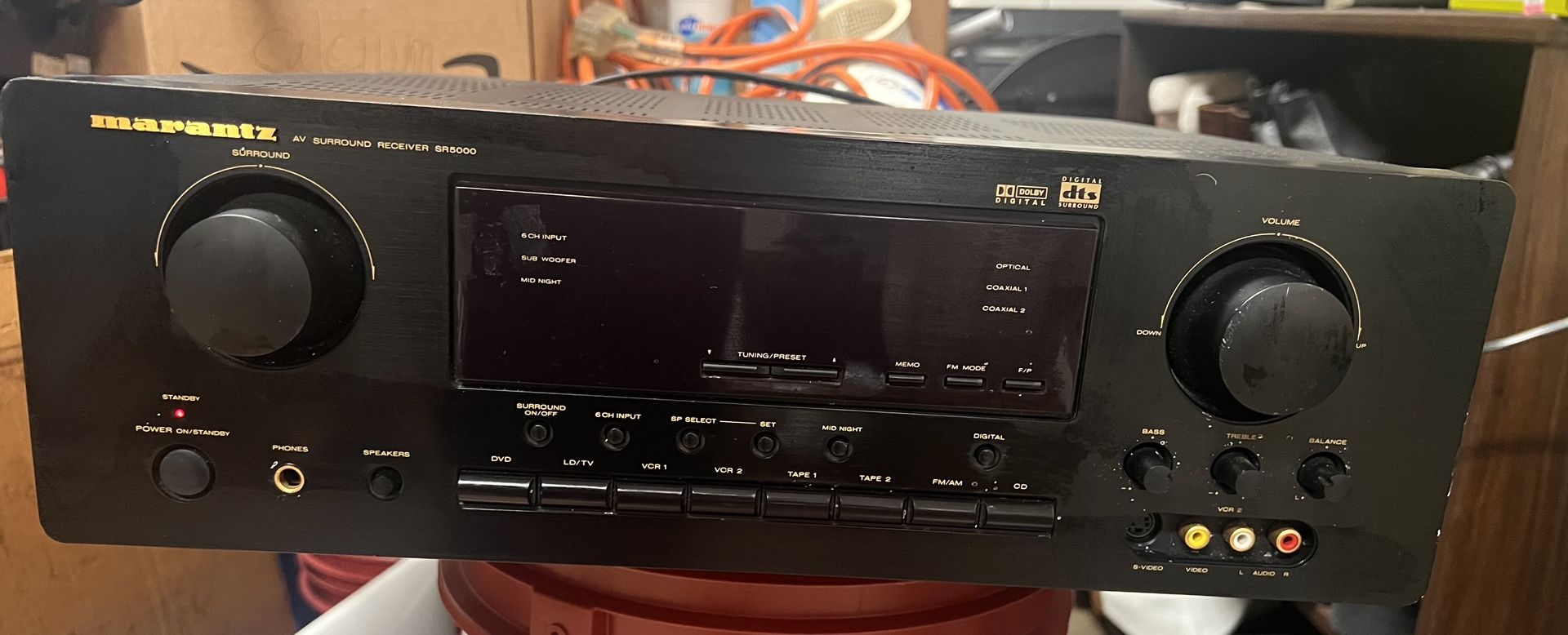 Marantz SR 5000 Stereo Receiver Audio/Video HIFI Surround Sounds Black … Turns On/Off