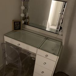 Custom hand Crafted Vanity W/Mirror & Chair