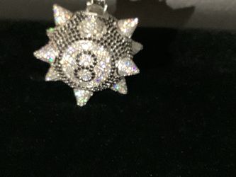 Pendant Charm 8 ball with AAAAA+ Cubic Zirconias