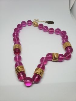 Beautiful Handmade Raspberry Choker Necklace with Magnetic Clasp.