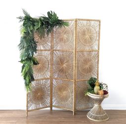 Sunburst Rattan Room Divider 