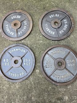 4x 45lb Olympic Weight Plates with slight rust