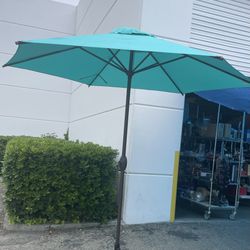 Outdoor 9 Feet Aluminum Market  Umbrella with Crank and Push Button Tilt for Patio, Garden, Deck, Backyard, Pool - No Base