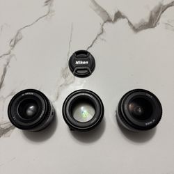 Nikon AF Nikkor Lens Bundle – 50mm f/1.4D, 35mm f/2D, 28mm f/2.8D – All Tested & Working