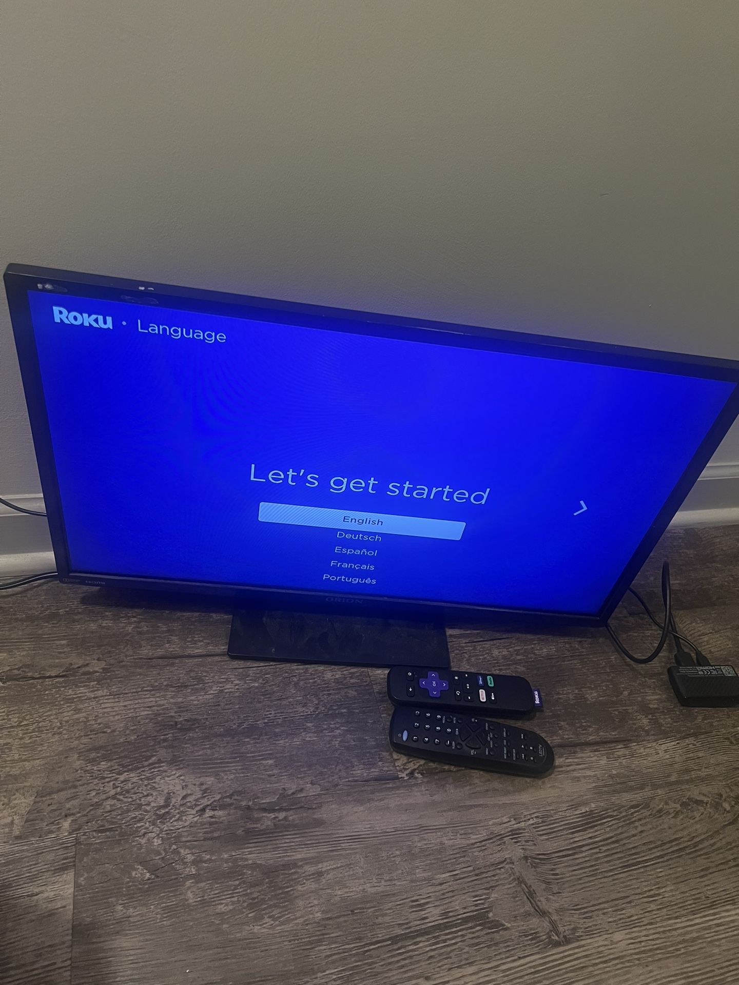 Orion 24 Inch HDTV With Remotes And A Roku Streaming Stick