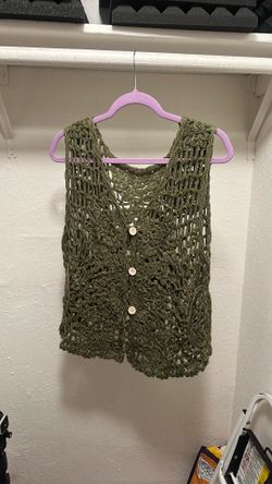 Shein green knitted vest 2xl