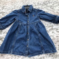 Infant 18 Month Girls Ralph Lauren Jean Dress