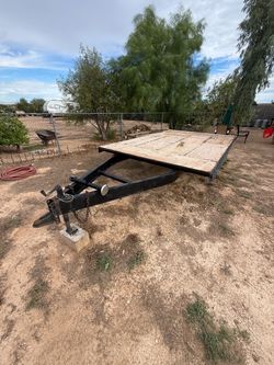 Flat Bed Utility Trailer with Wood Deck