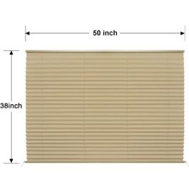 New RV Pleated Window Shade, 50" W x 38" L Cappuccino