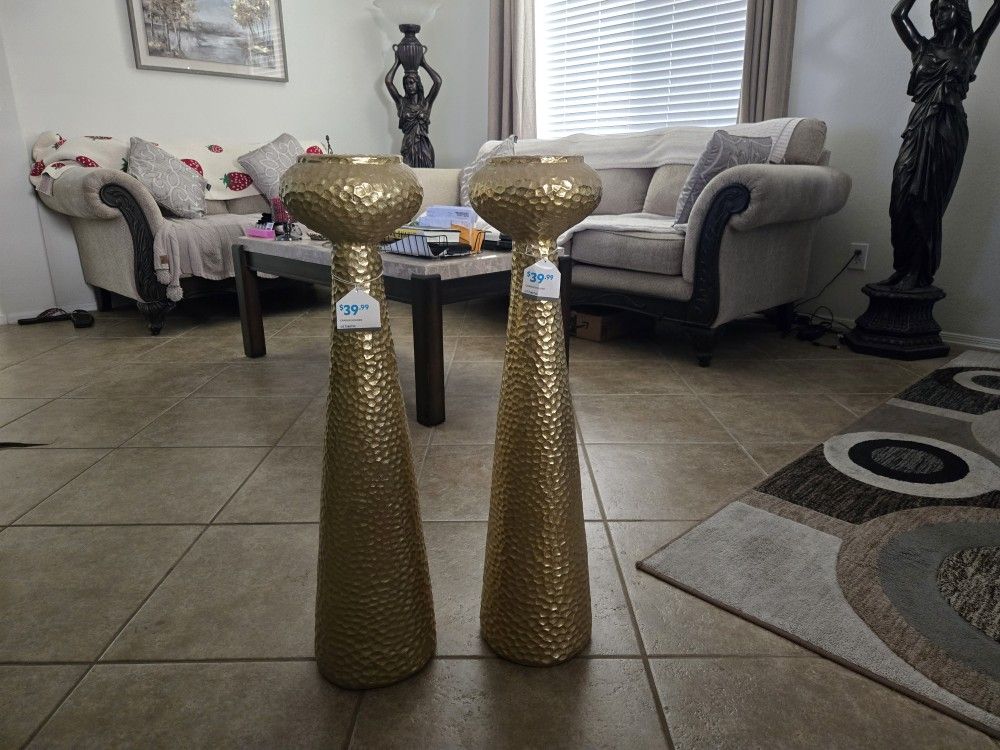 Gold Furniture Candle Holders. New