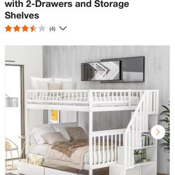 White Full Over Full Bunk Beds