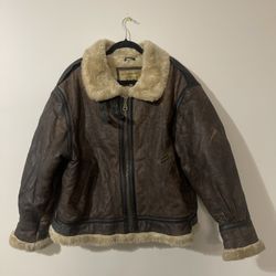 Vintage Guess Leather B-3 bomber jacket