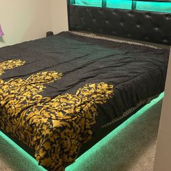 King size led light bed frame
