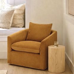 NEW IN-BOX—Free Delivery Sundays™ Swivel Lounge Chairs, Honeycomb Performance Fabric (Retail $1,200/each)