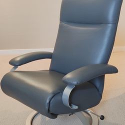 Lafer, Kiri Recliner, Gray Leather Swivel Recliner 