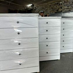 5 Drawer White Color (( Each 